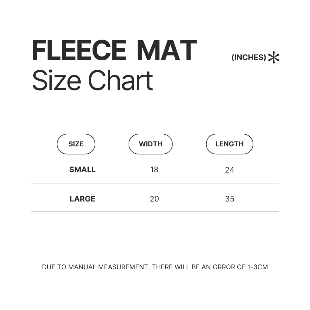 Fleece Mat Size Chart - ItsFunneh Shop