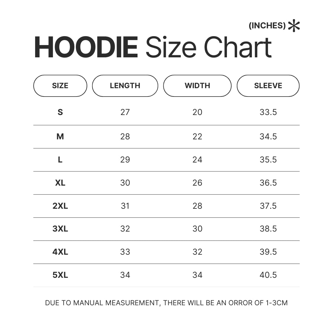 Hoodie Size Chart - ItsFunneh Shop