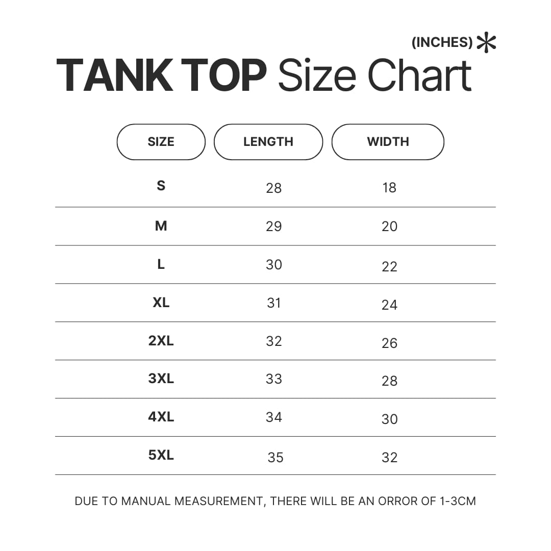 Tank Top Size Chart - ItsFunneh Shop