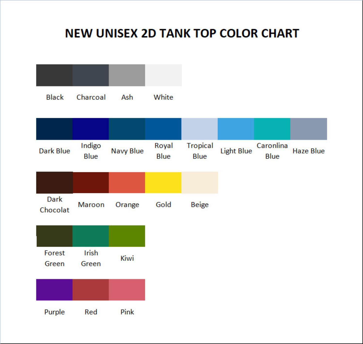 tank top color chart - ItsFunneh Shop
