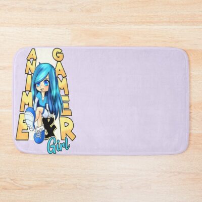 Aesthetic Anime Chibi Rainbow Gamer Gacha Art Bath Mat