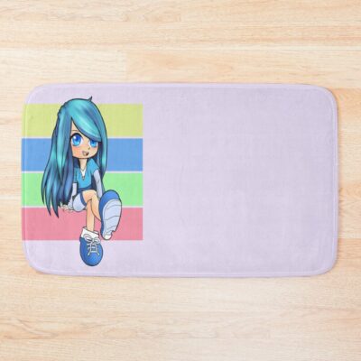 Aesthetic Anime Chibi Rainbow Gacha Art Bath Mat