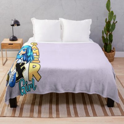 Aesthetic Anime Chibi Rainbow Gamer Gacha Art Throw Blanket
