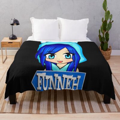 Funny Gaming Chibi Kawaii Cute Girl Gift Have Krews In Name Throw Blanket