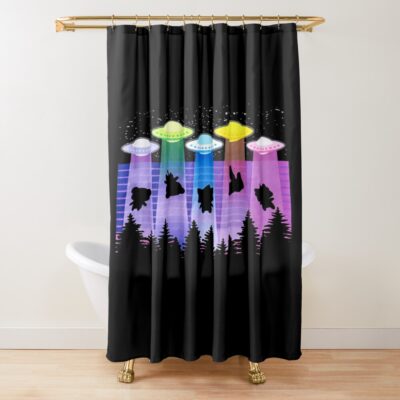 Krew District Give Me Space Glow In The Dark Shower Curtain