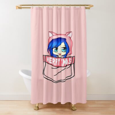 Itsfunneh Santa In Your Pocket Merry Christmas Shower Curtain