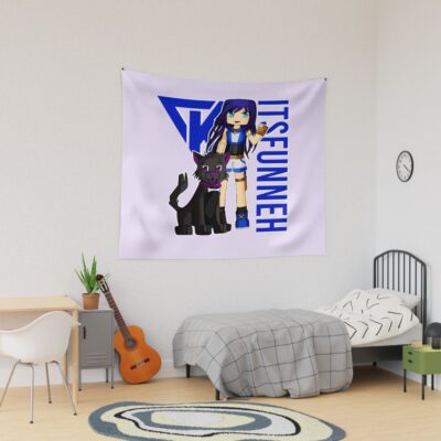 Itsfunneh Funneh Krew Dog Gamer Fan Art 2022 Tapestry