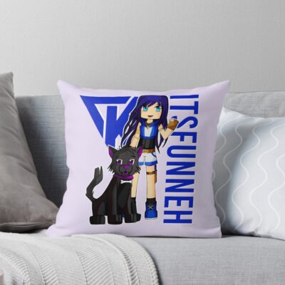 Itsfunneh Funneh Krew Dog Gamer Fan Art 2022 Throw Pillow